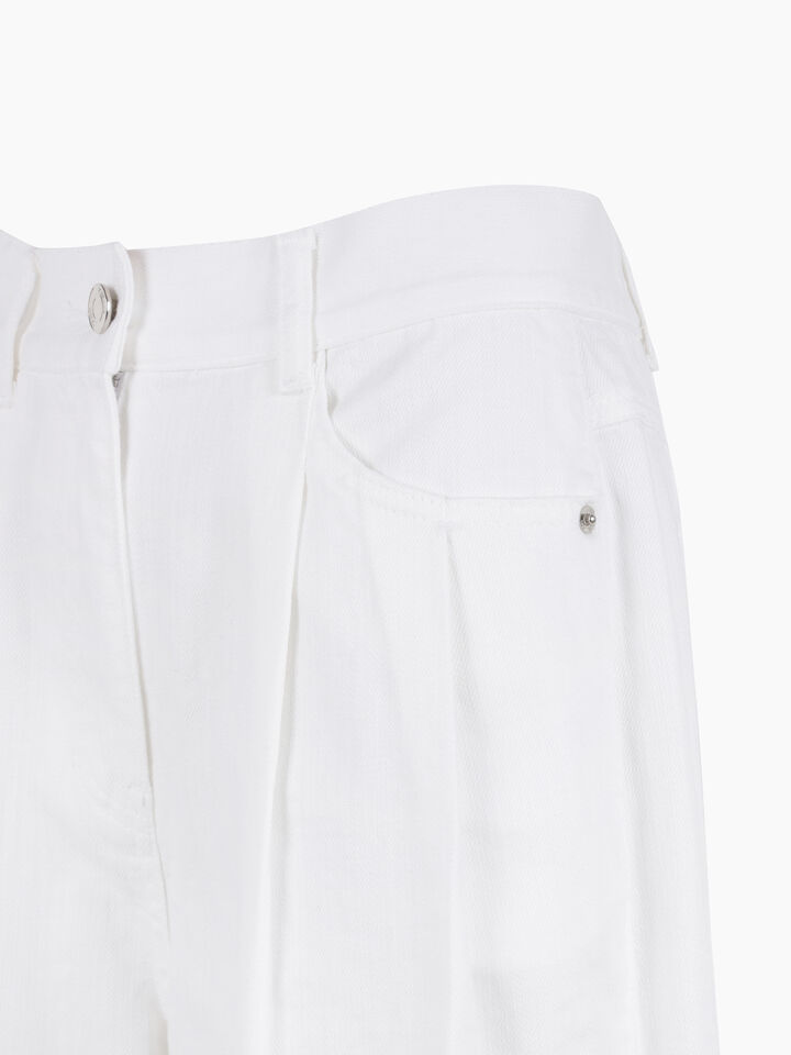 Pantaloni palazzo in denim color bianco - Palazzo - Bianco | Sisley K image number 3